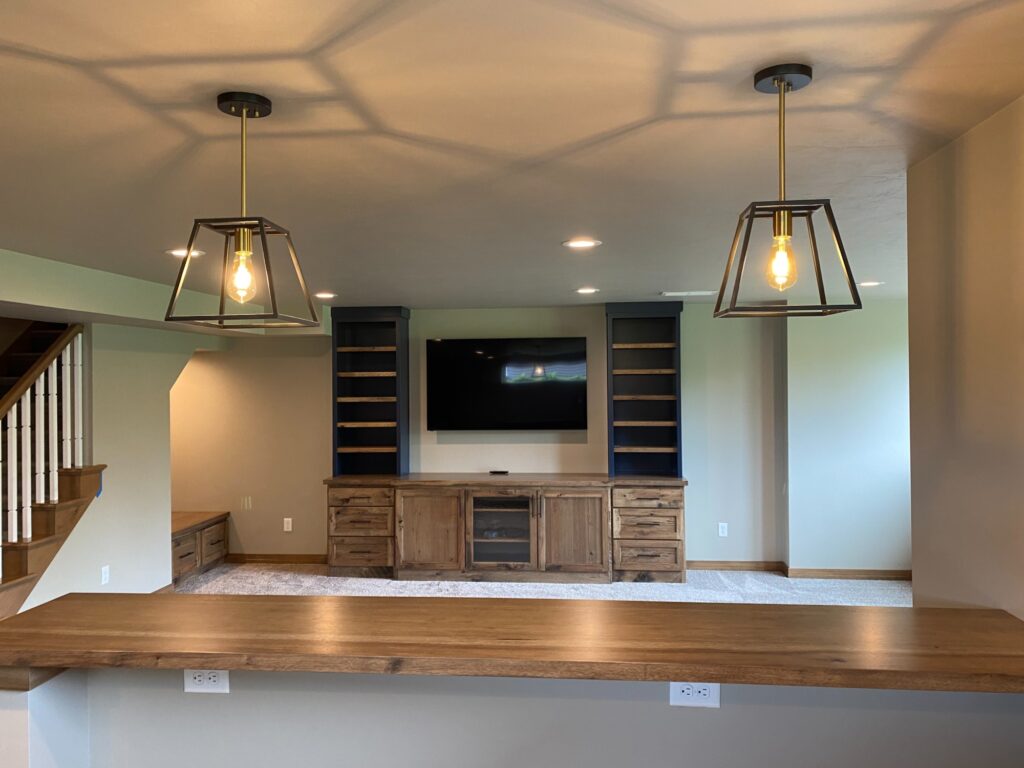 hanging-lights-adding-a-beautiful-touch-to-basement-in-greenville-wi