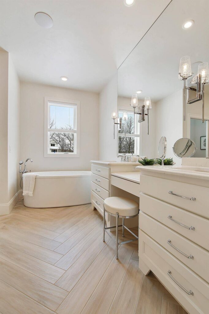 cozy-bathroom-with-double-vanity-and-makeup-counter
